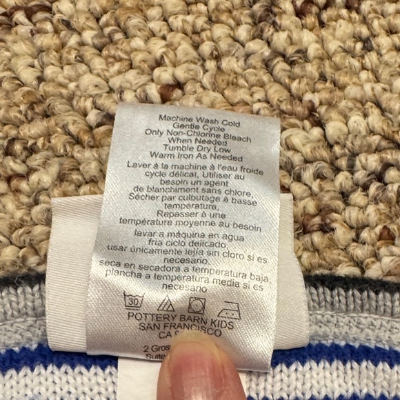 Pottery Barn Kids Blue Striped Blanket - Picture 5 of 5